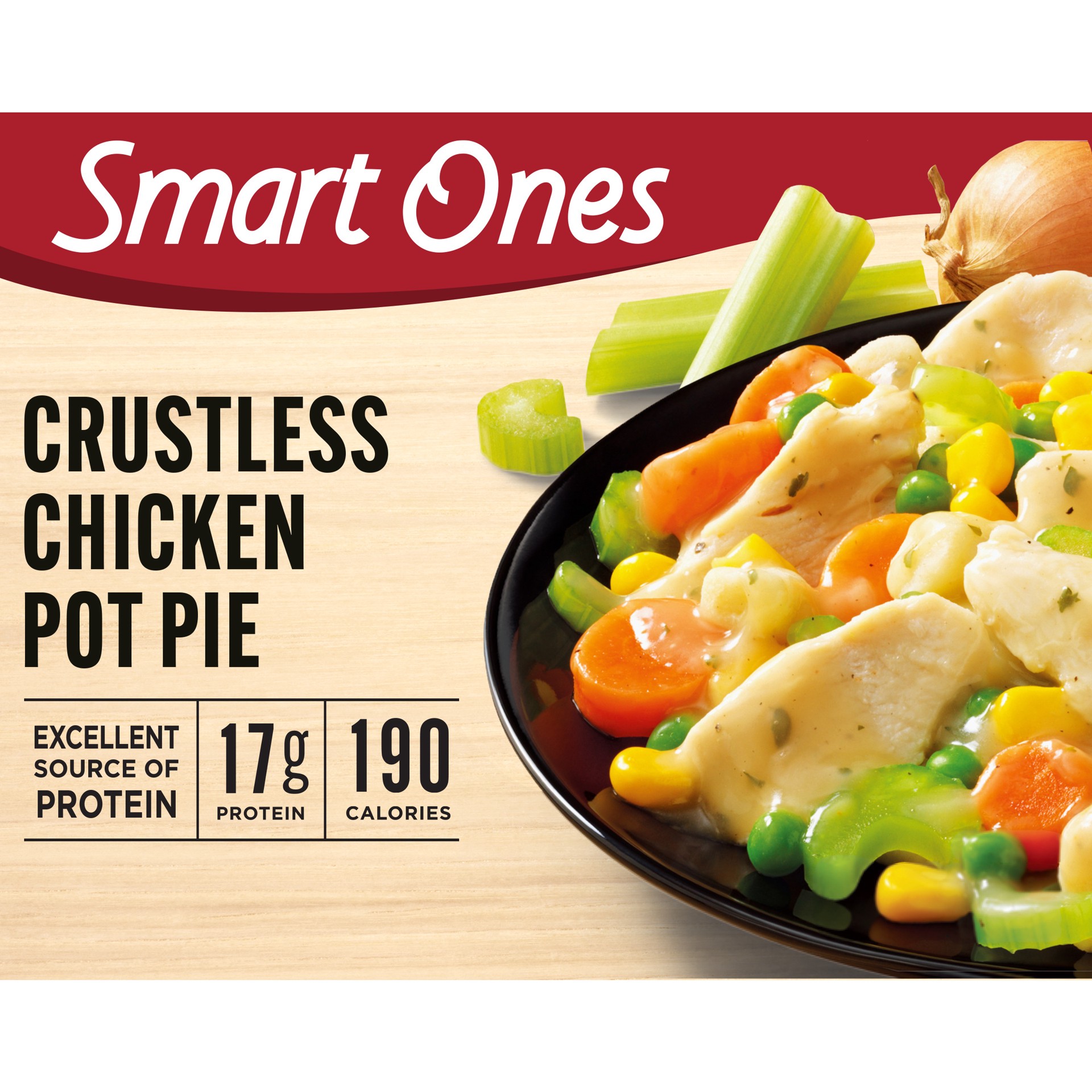 slide 1 of 9, Smart Ones Crustless Chicken Pot Pie Frozen Meal, 9 oz Box, 9 oz