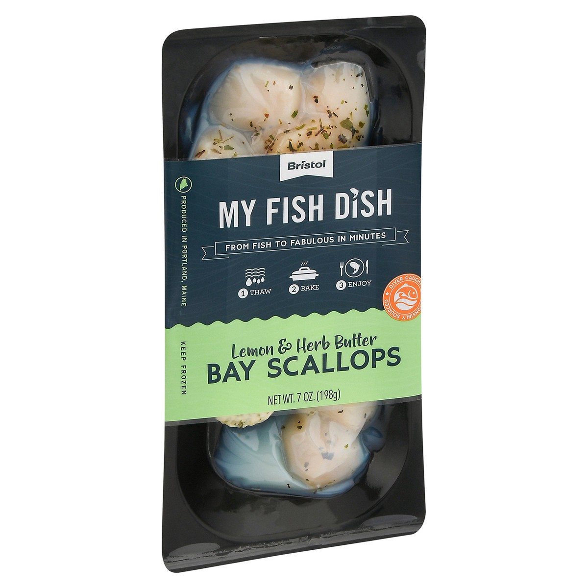 slide 7 of 13, Bristol My Fish Dish Lemon & Herb Butter Bay Scallops 7 oz, 7 oz