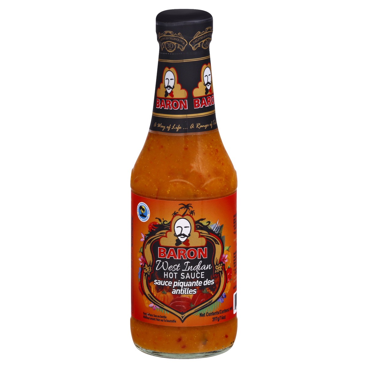 slide 13 of 13, Baron Hot Sauce, 397 g