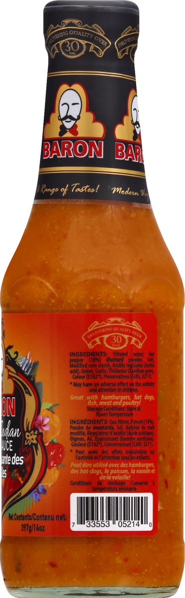 slide 5 of 13, Baron Hot Sauce, 397 g