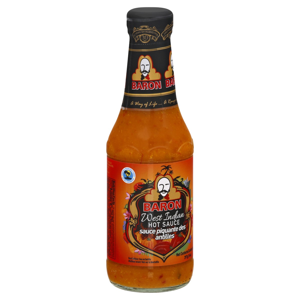 slide 10 of 13, Baron Hot Sauce, 397 g