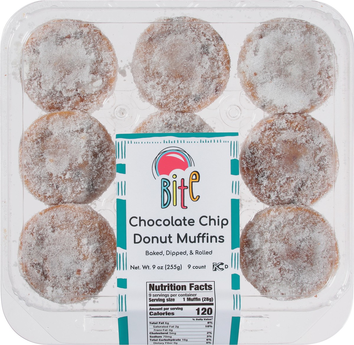 slide 9 of 9, Bite Chocolate Chip Donuts Muffins 9 ea, 9 ct
