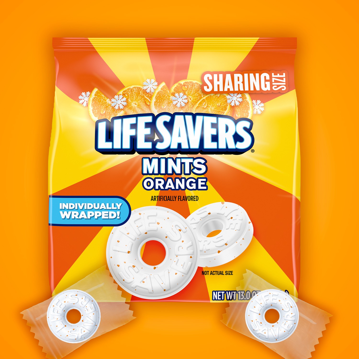 slide 2 of 5, Life Savers Orange Breath Mint Hard Candy, Sharing Size, 13 oz Bag, 13 oz