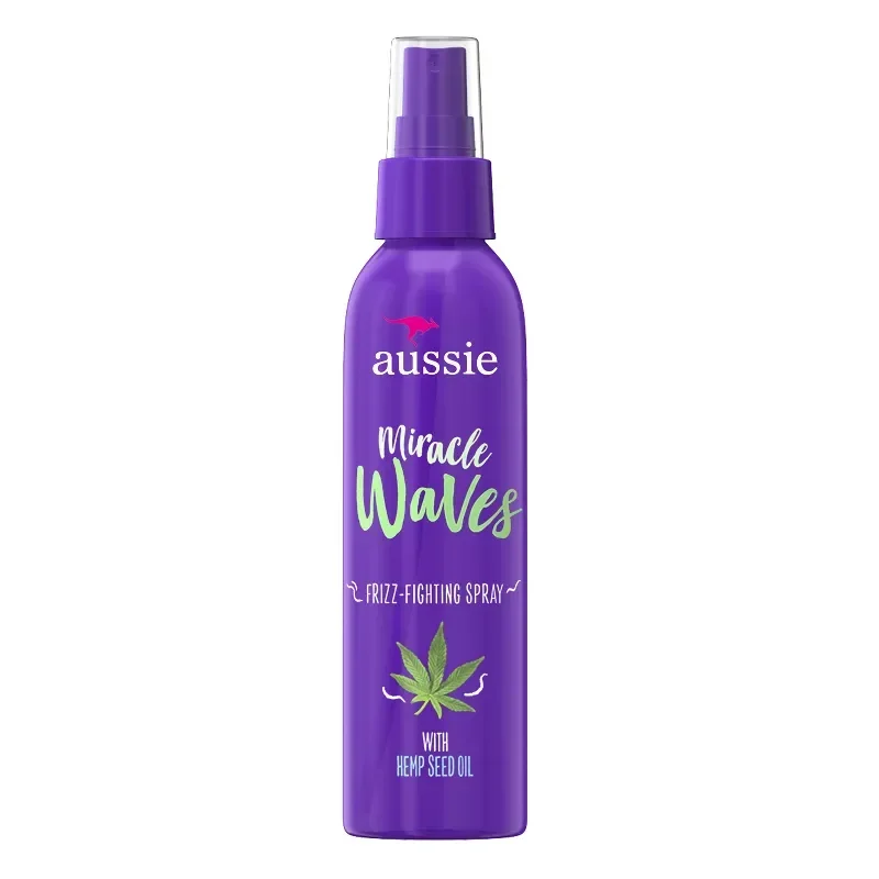 slide 1 of 8, Aussie Miracle Waves Frizz-Fighting Spray with Hemp Seed Oil, Paraben Free, Sulfate Free, 5.7 fl oz