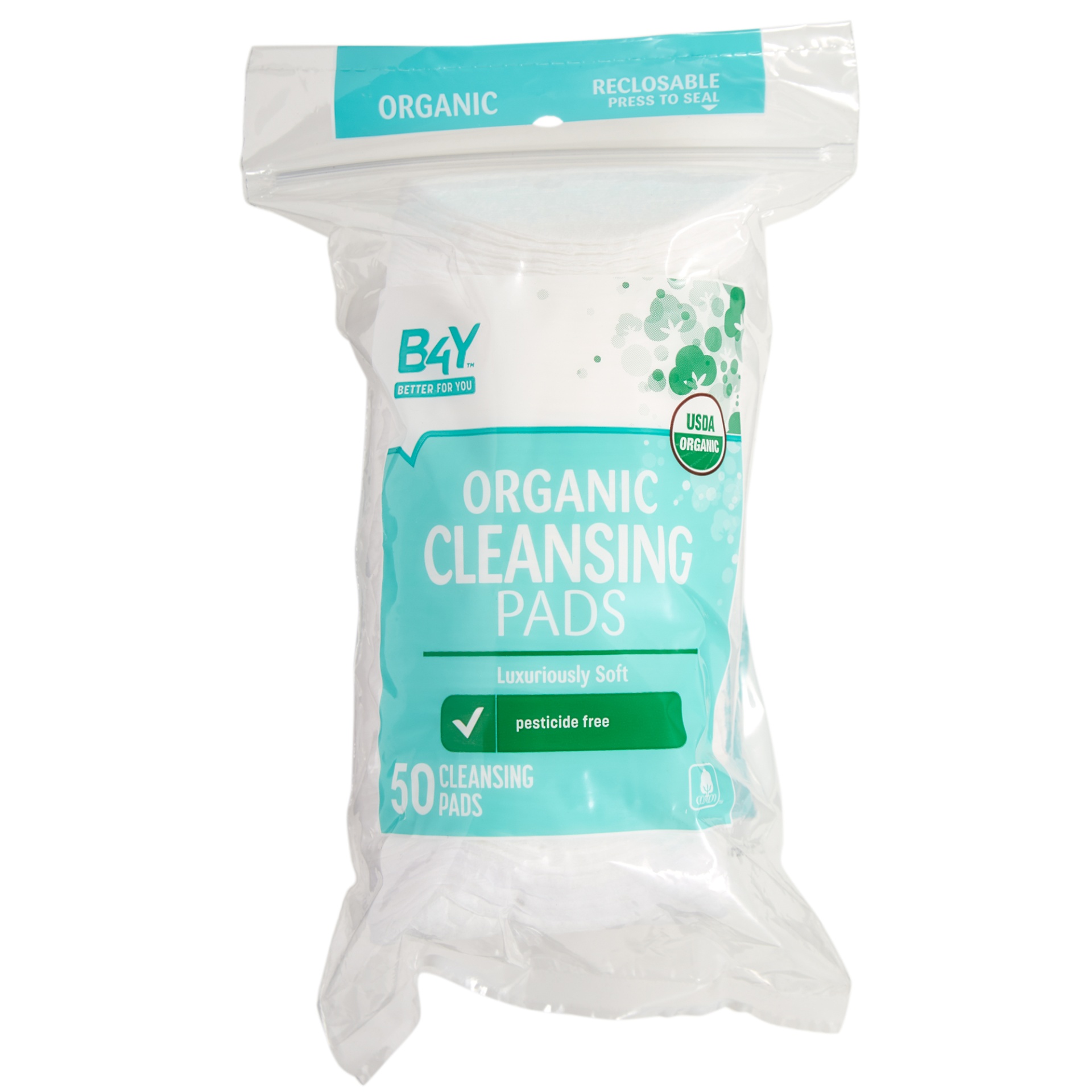 slide 1 of 2, B4Y Organic Cleansing Pads, 50 ct