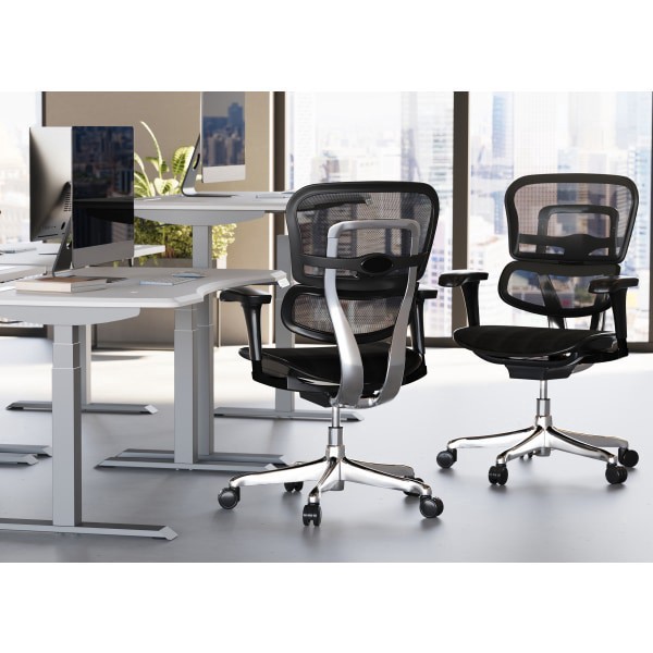 slide 4 of 9, WorkPro® 12000 V2 Series Ergonomic Mesh/Fabric High-Back Office Chair, Black/Black, BIFMA Compliant, 1 ct