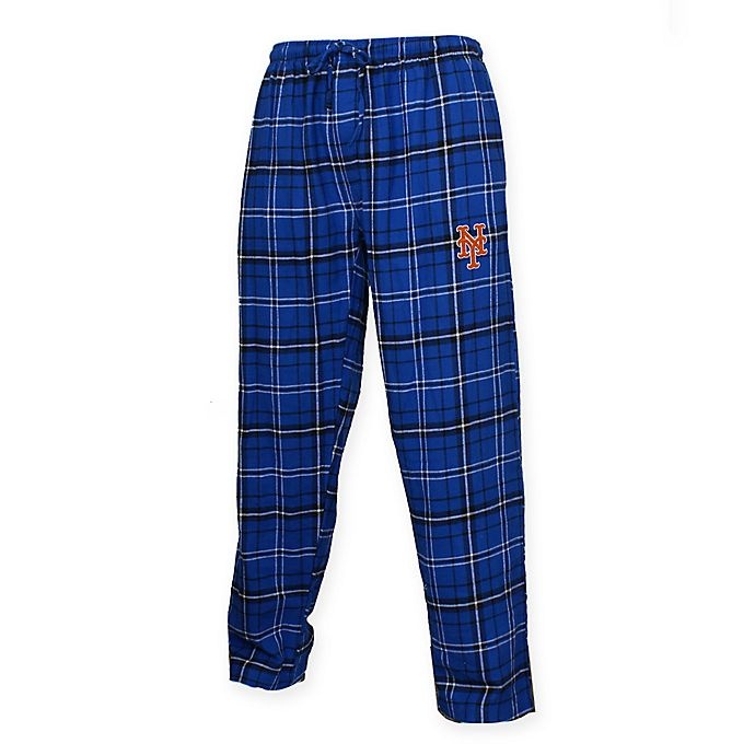 slide 1 of 1, MLB New York Mets Men's 2XL Flannel Plaid Pajama Pant with Left Leg Team Logo, 1 ct