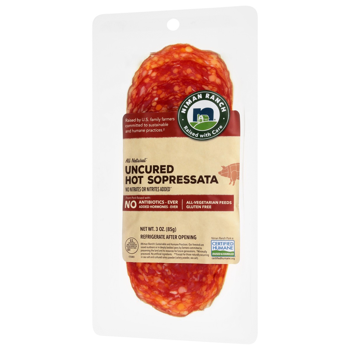slide 12 of 13, Niman Ranch Uncured Hot Sopressata 3 oz, 3 oz