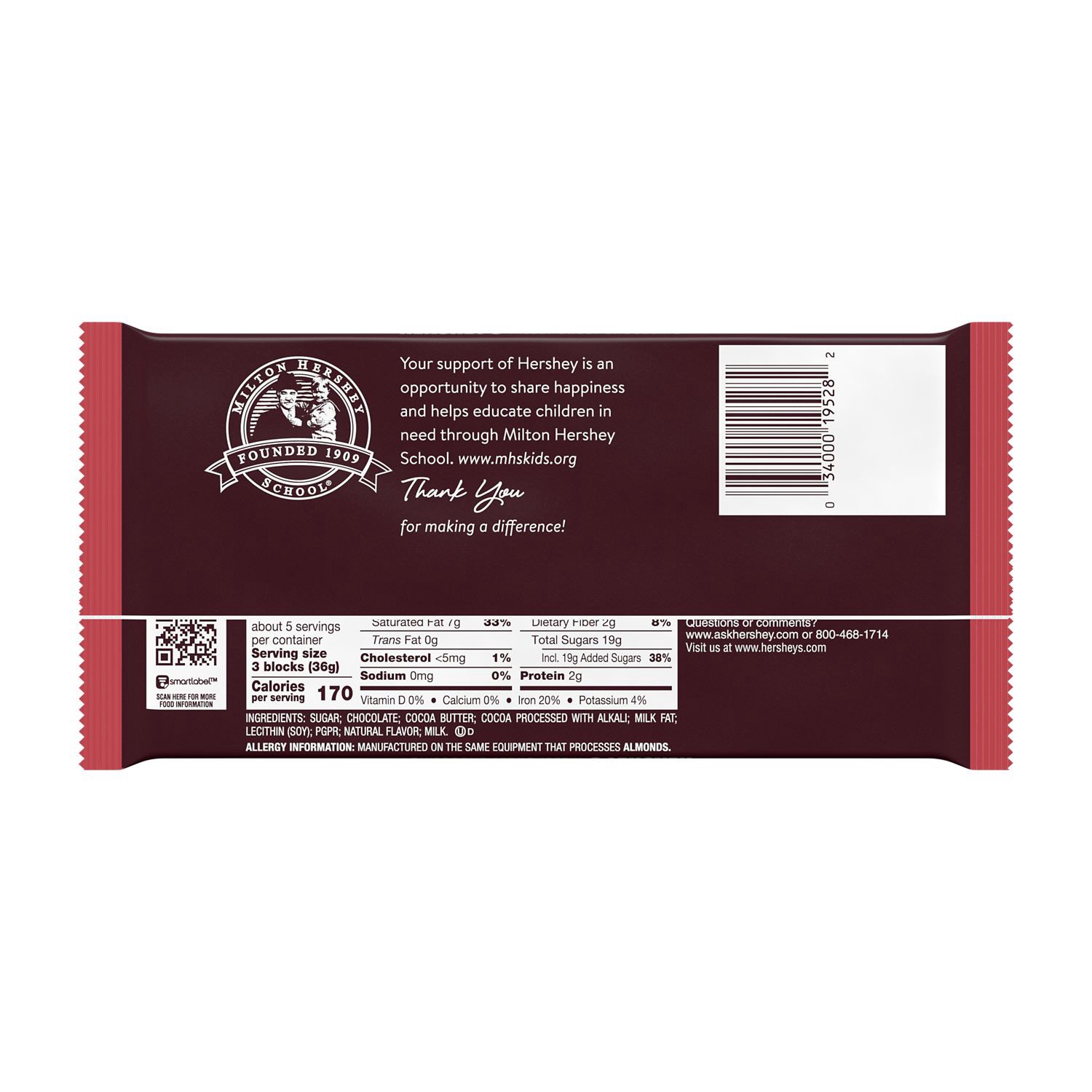 slide 7 of 9, Hershey's Candy Bar, 6.8 oz