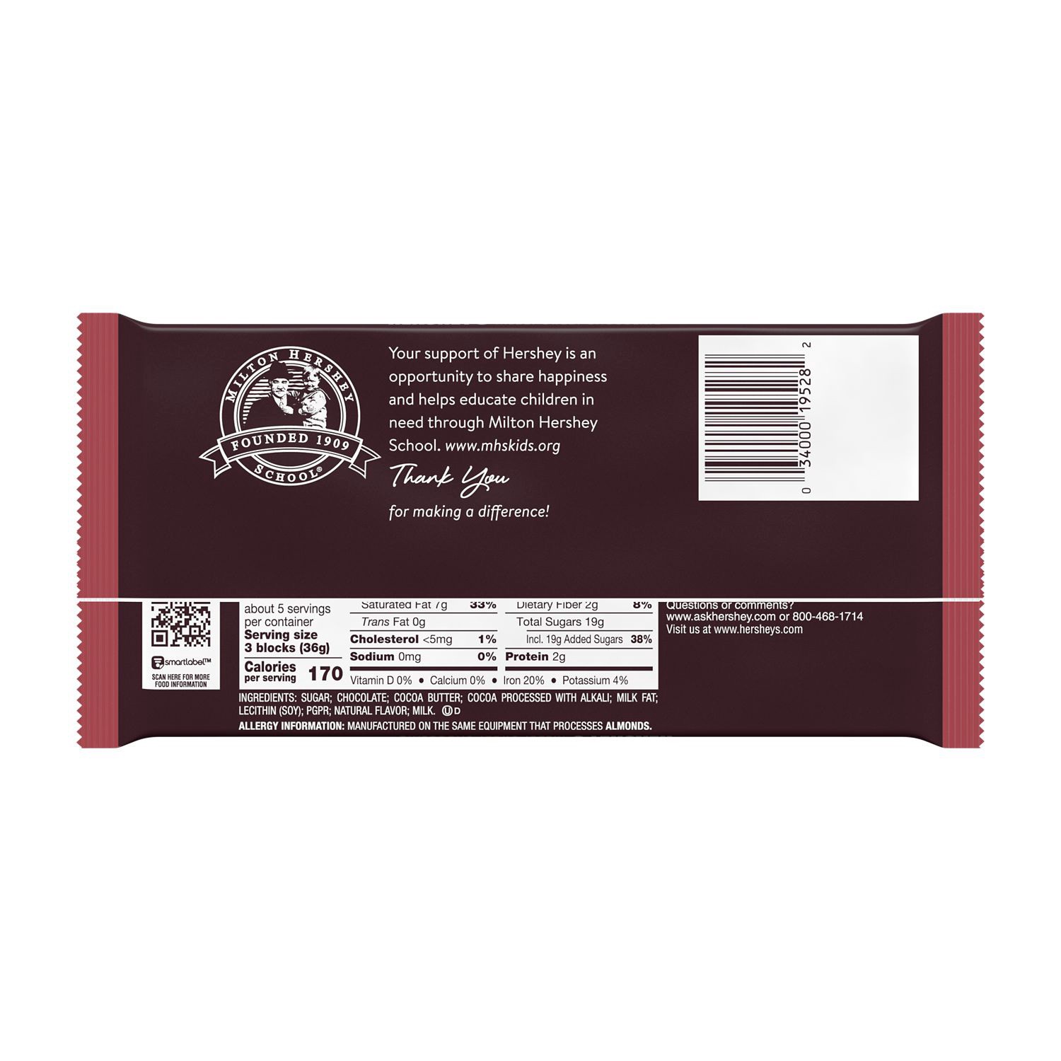 slide 8 of 9, Hershey's Candy Bar, 6.8 oz