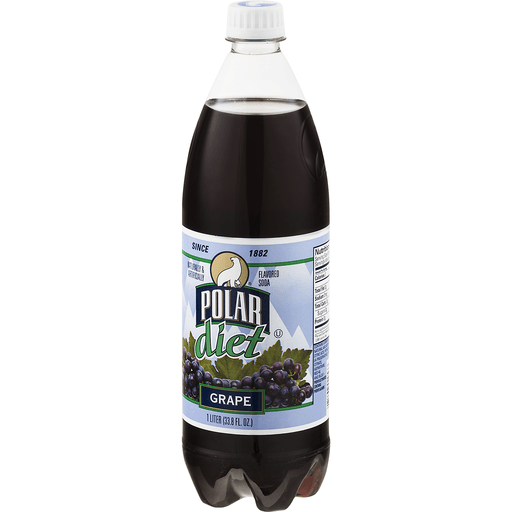 slide 7 of 8, Polar Diet Grape Soda - 1 liter, 1 liter