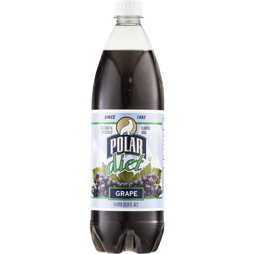 slide 4 of 8, Polar Diet Grape Soda - 1 liter, 1 liter