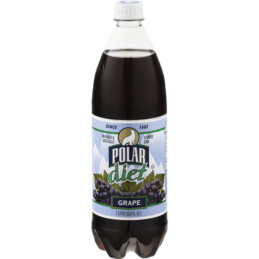 slide 1 of 8, Polar Diet Grape Soda - 1 liter, 1 liter