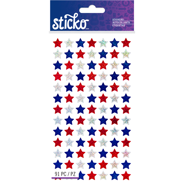 slide 1 of 1, Sticko Stickers 4Th Of July Star Repeats, 91 ct