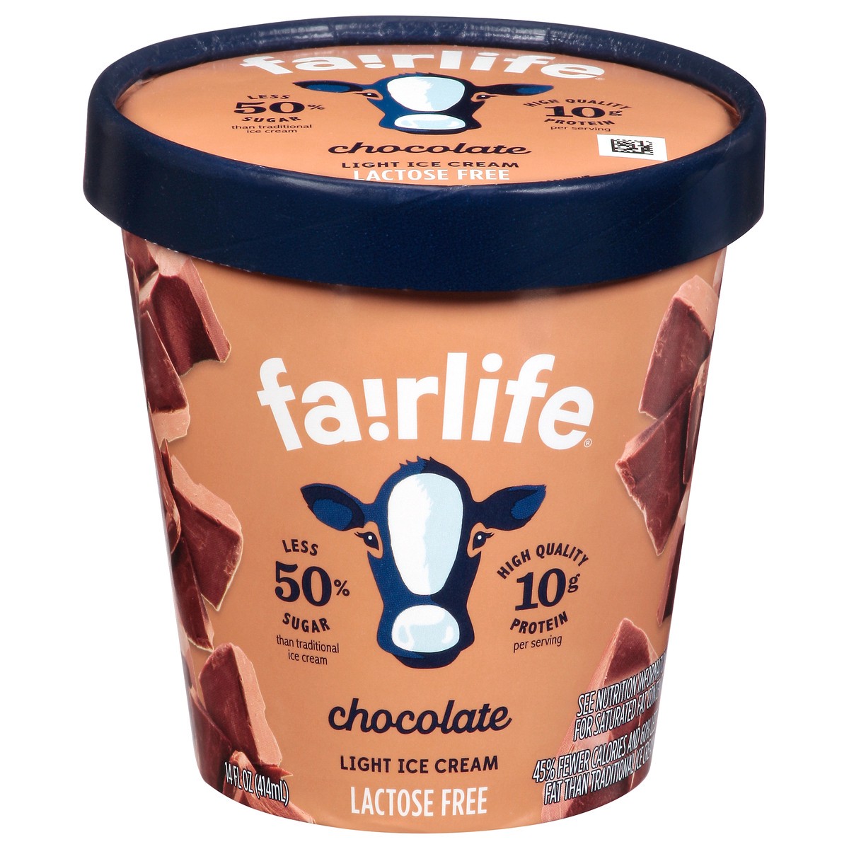 slide 1 of 9, fairlife Light Chocolate Ice Cream 14 fl oz, 14 fl oz