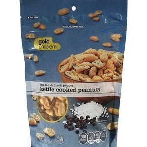 slide 1 of 1, CVS Gold Emblem Sea Salt & Black Pepper Kettle Cooked Peanuts, 10 oz