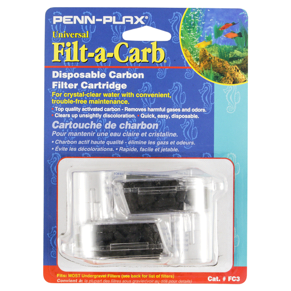 slide 1 of 2, Penn Plax Filt-a-Carb Undergravel Aquarium Filter Cartridges, 2 ct