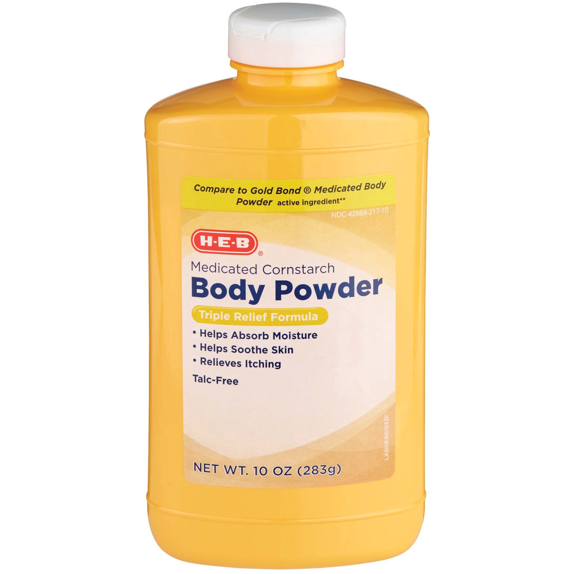 slide 1 of 1, H-E-B Medicated Body Powder, 10 oz