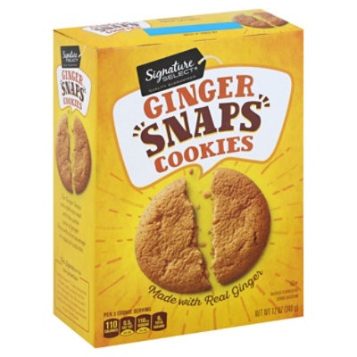slide 1 of 1, Signature Select Cookies Ginger Snaps, 12 oz