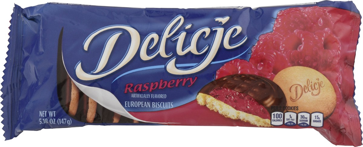 slide 10 of 12, Delicje European Biscuits Raspberry, 147 gr