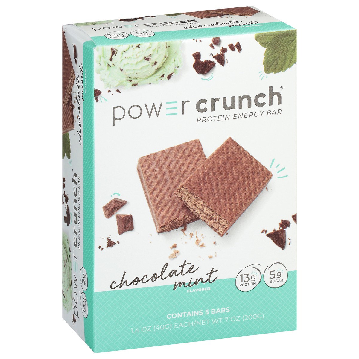 slide 2 of 9, Power Crunch Chocolate Mint Wafer Protein Energy Bar - 5pk, 5 ct