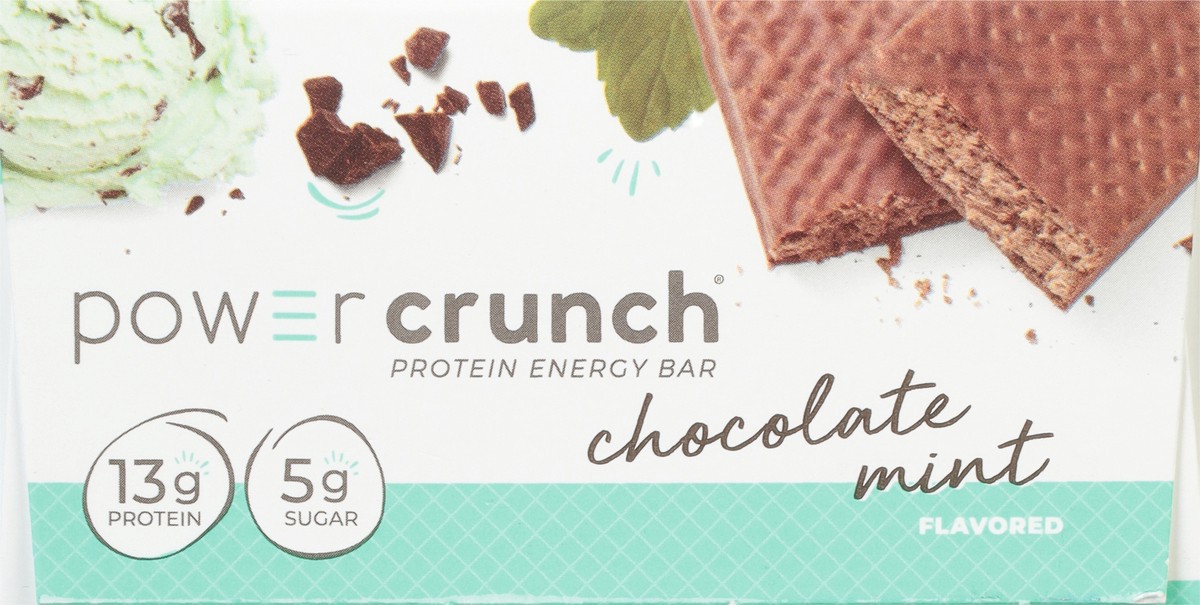 slide 4 of 9, Power Crunch Chocolate Mint Wafer Protein Energy Bar - 5pk, 5 ct