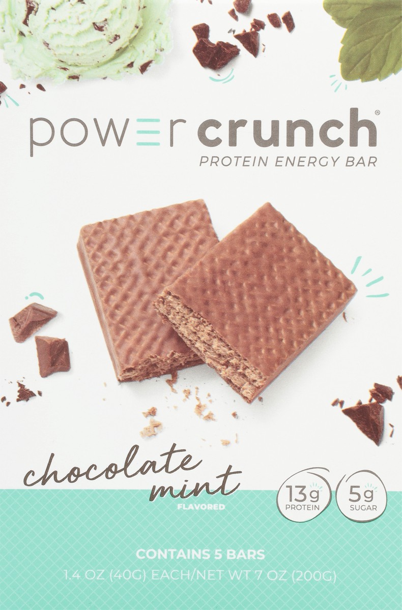 slide 6 of 9, Power Crunch Chocolate Mint Wafer Protein Energy Bar - 5pk, 5 ct