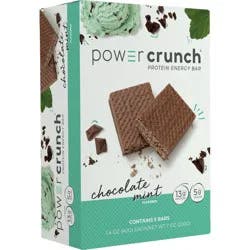 Power Crunch Chocolate Mint Flavored Protein Energy Bar 5 - 1.4 oz Bars