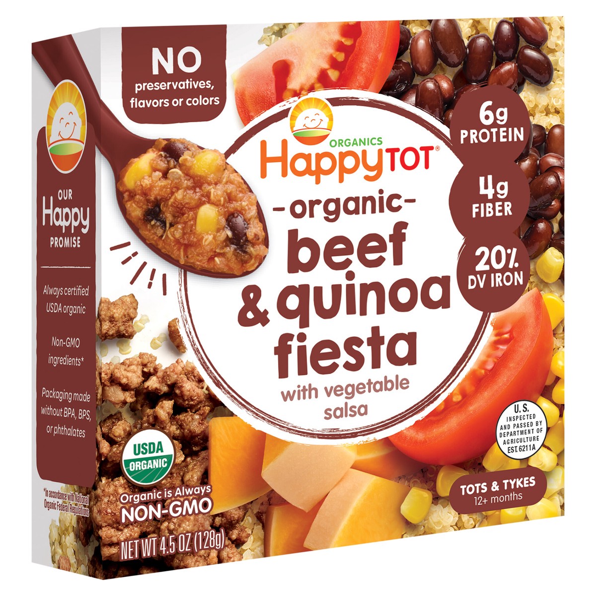 slide 2 of 3, Happy Tot Organics Organic Beef & Quinoa Fiesta with Vegetable Salsa Bowl 4.5 oz UNIT, 4.5 oz