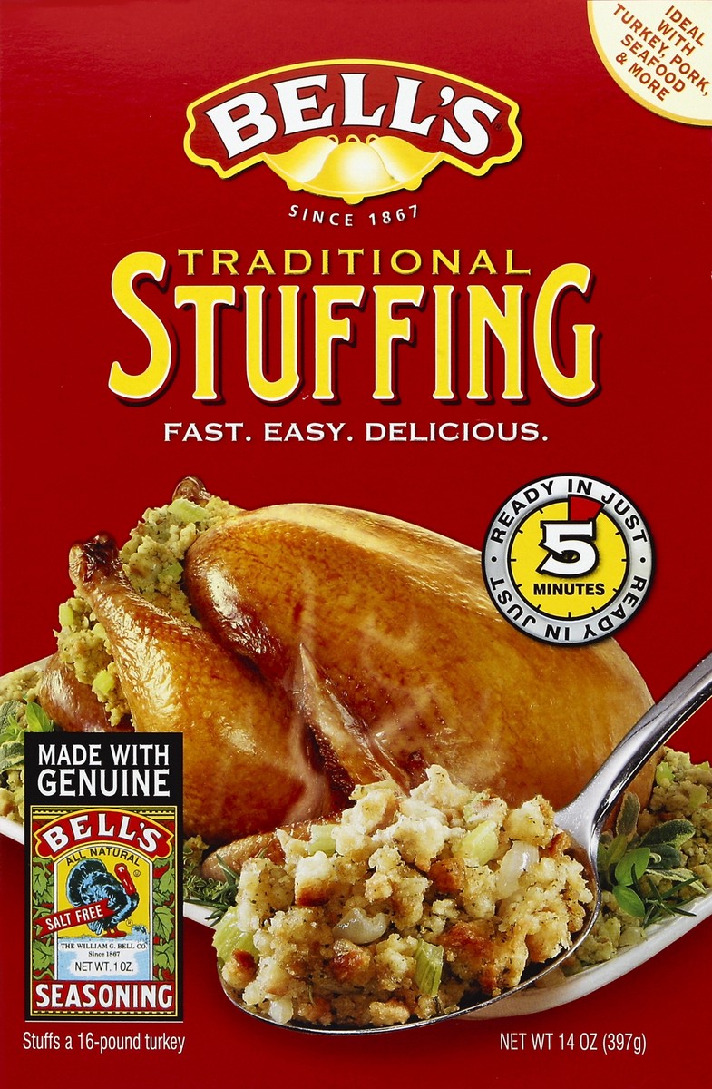 slide 2 of 4, Bell's Bells Traditional Stuffing Mix, 16 oz