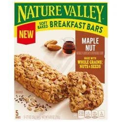 Nature Valley Soft Baked Breakfast Bars, Almond Oat, Morning Snacks, 5 Bars, 8.85 oz
