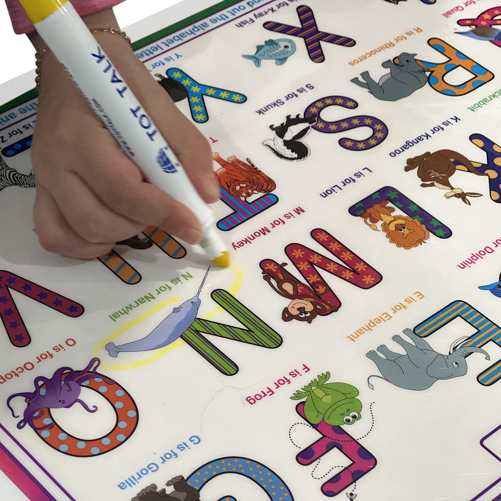 slide 2 of 4, Tot Talk Abc Animals Placemat, 17.5 in x 11.5 in