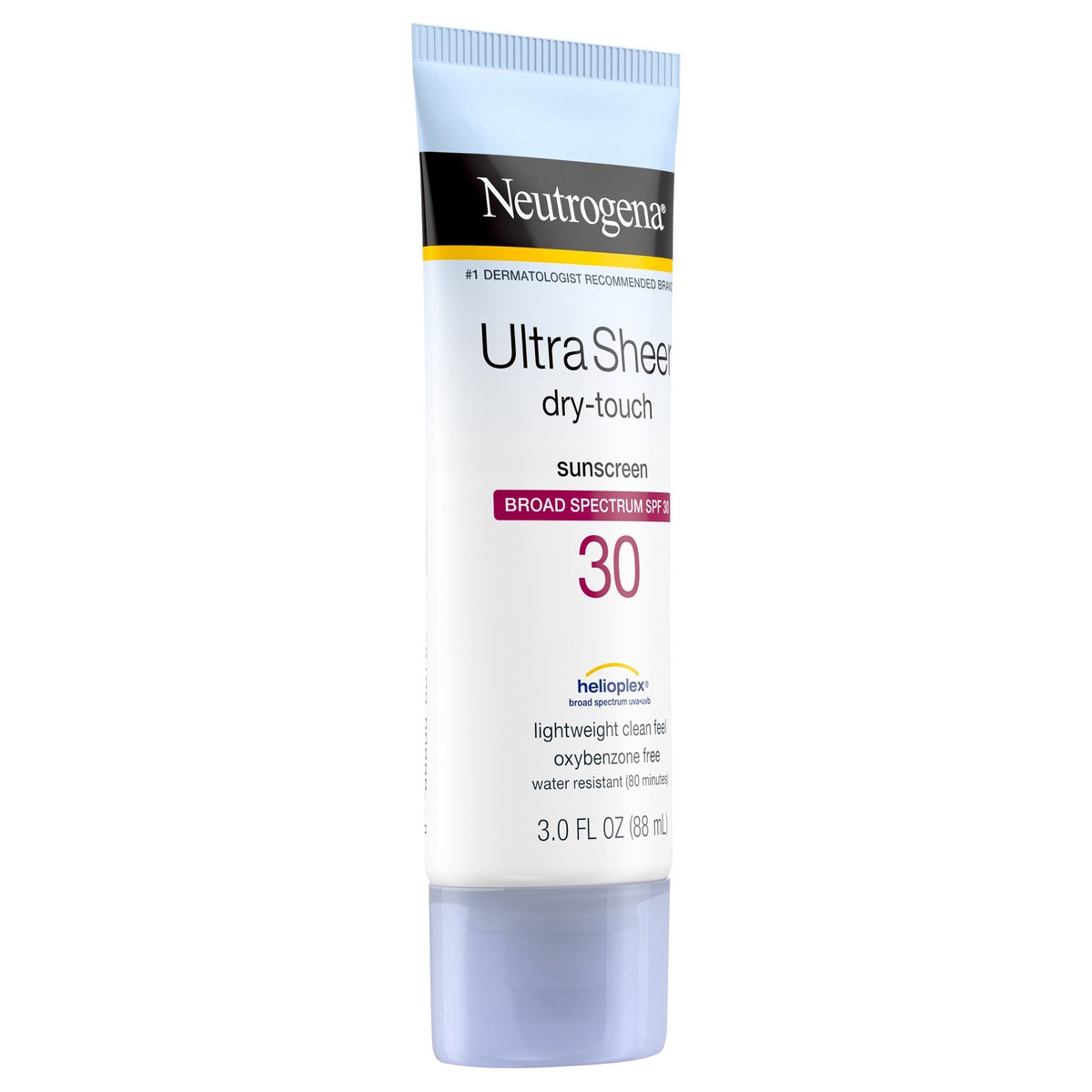 slide 5 of 7, Neutrogena Ultra Sheer Dry-Touch Sunscreen Lotion, Broad Spectrum SPF 30 UVA/UVB Protection, Oxybenzone-Free, Light, Water Resistant, Non-Comedogenic ; Non-Greasy, Travel Size, 3 fl. oz, 3 fl oz