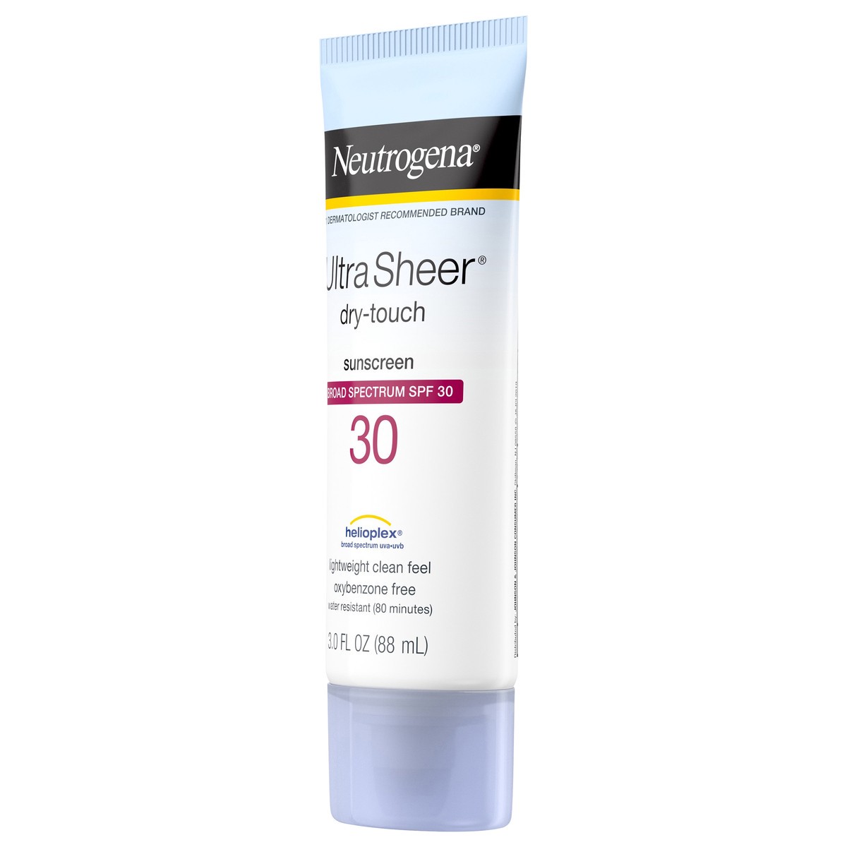 slide 2 of 7, Neutrogena Ultra Sheer Dry-Touch Sunscreen Lotion, Broad Spectrum SPF 30 UVA/UVB Protection, Oxybenzone-Free, Light, Water Resistant, Non-Comedogenic ; Non-Greasy, Travel Size, 3 fl. oz, 3 fl oz