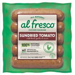 Al Fresco Sundried Tomato & Basil Chicken Sausage Skinless, 10 oz