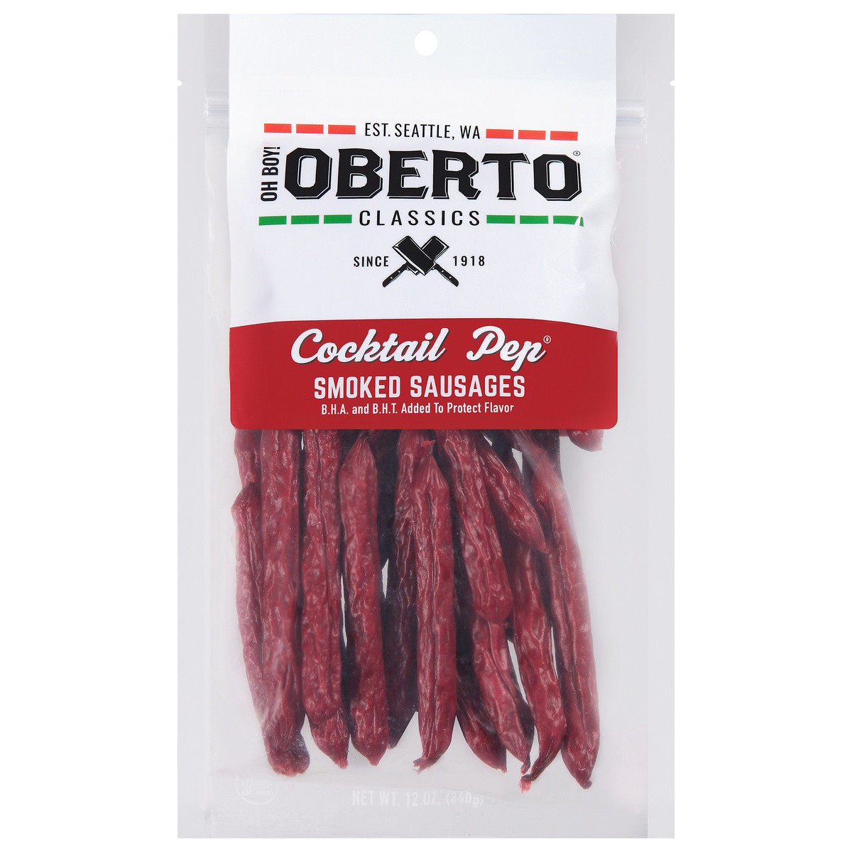 slide 1 of 9, Oberto Classics Smoked Cocktail Pep Sausages 12 oz,