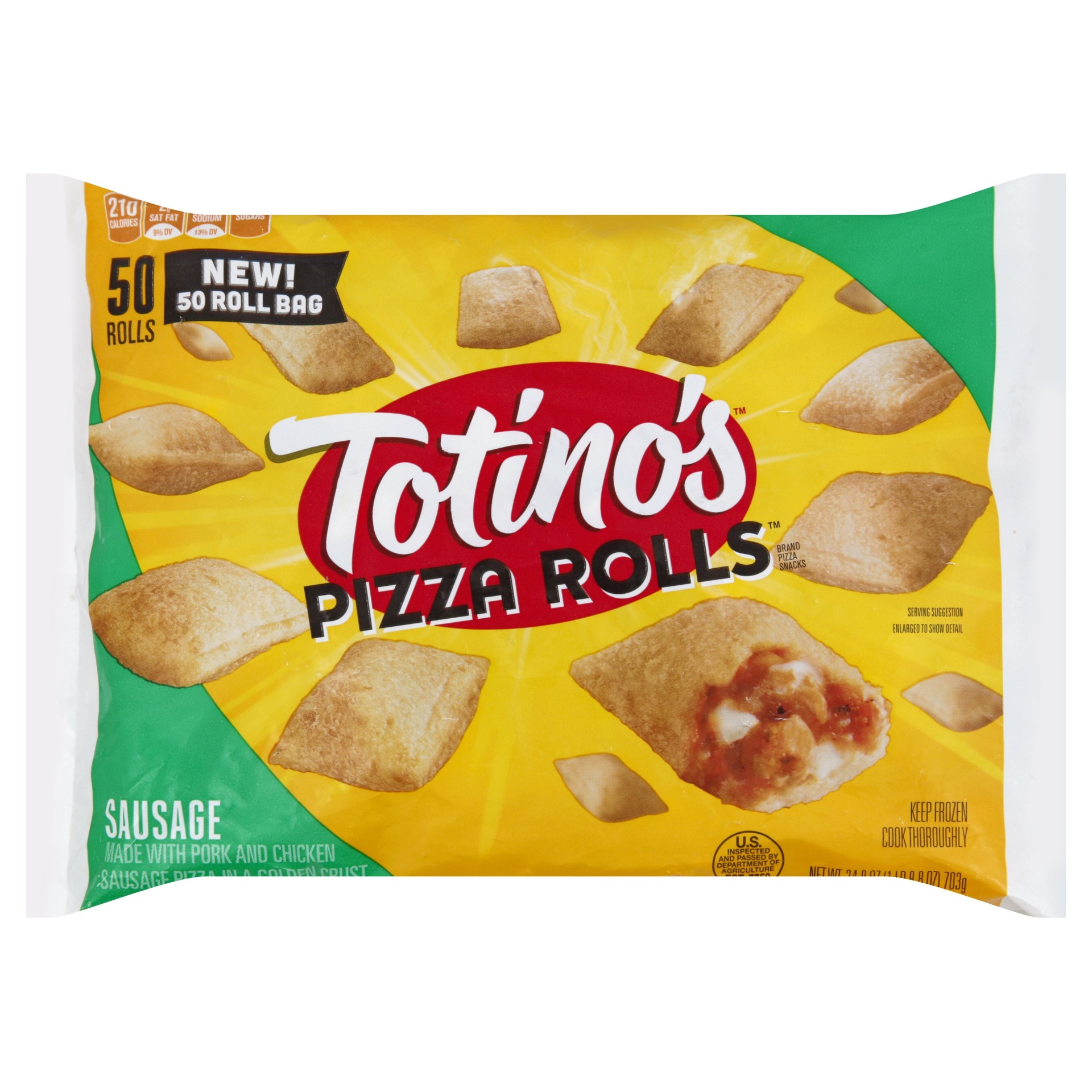 slide 1 of 1, Totino's Pizza Rolls, Sausage, 50 ct; 24.8 oz