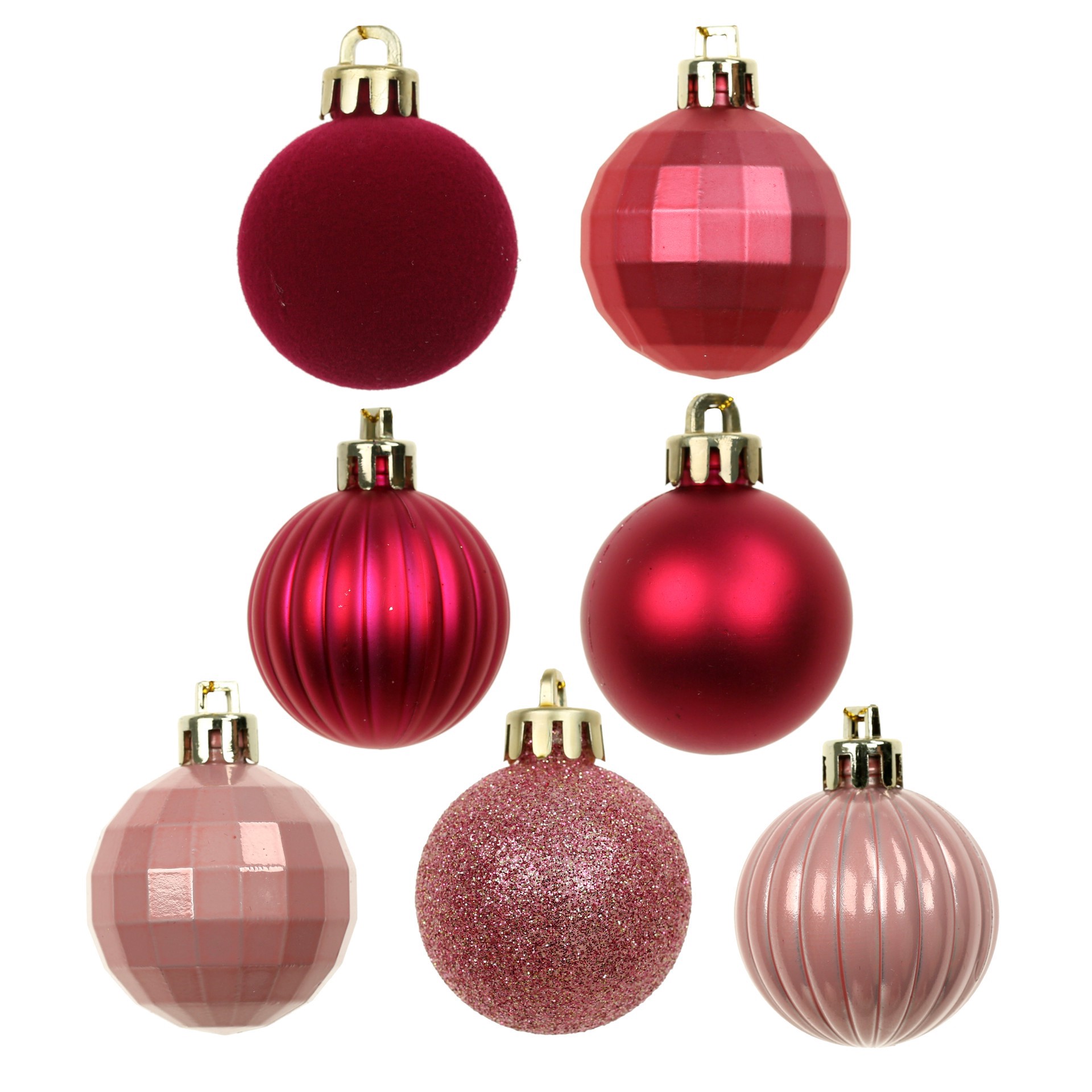 slide 3 of 3, 7 Pack 1.5" Holly Jolly Pink Shatterproof Ornaments By Ashland, 7 ct