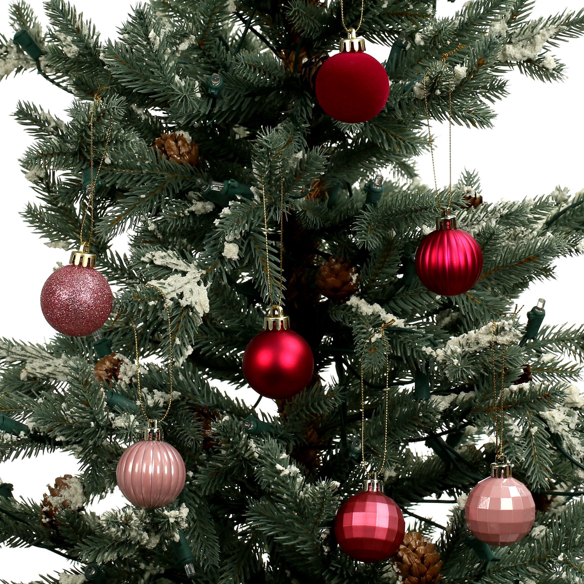 slide 2 of 3, 7 Pack 1.5" Holly Jolly Pink Shatterproof Ornaments By Ashland, 7 ct