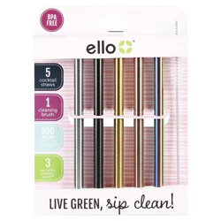 Ello Cocktail Straws, Metallic