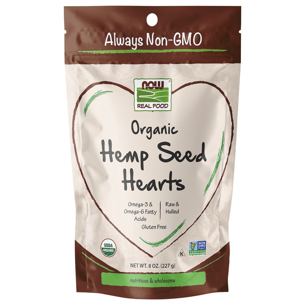 slide 1 of 3, NOW Real Food Hemp Seed Hearts, Organic - 8 oz., 8 oz