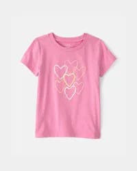 Carter's Toddler Girl Heart Graphic Tee - Pink - 3T