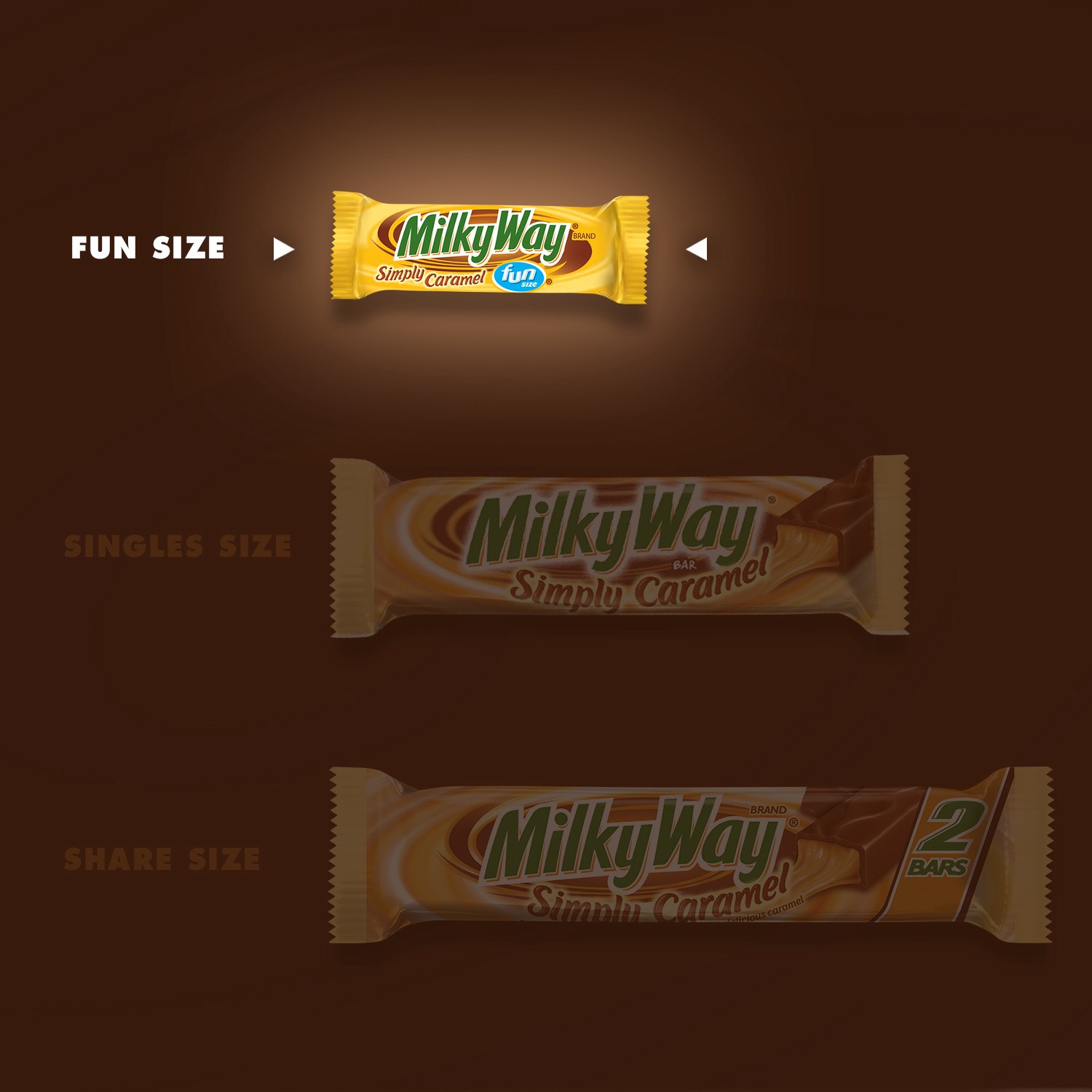 slide 8 of 8, Milky Way MILKY WAY Simply Caramel Milk Chocolate Candy Bars Bulk Pack, 4.42 oz, (Pack of 6), 4.42 oz