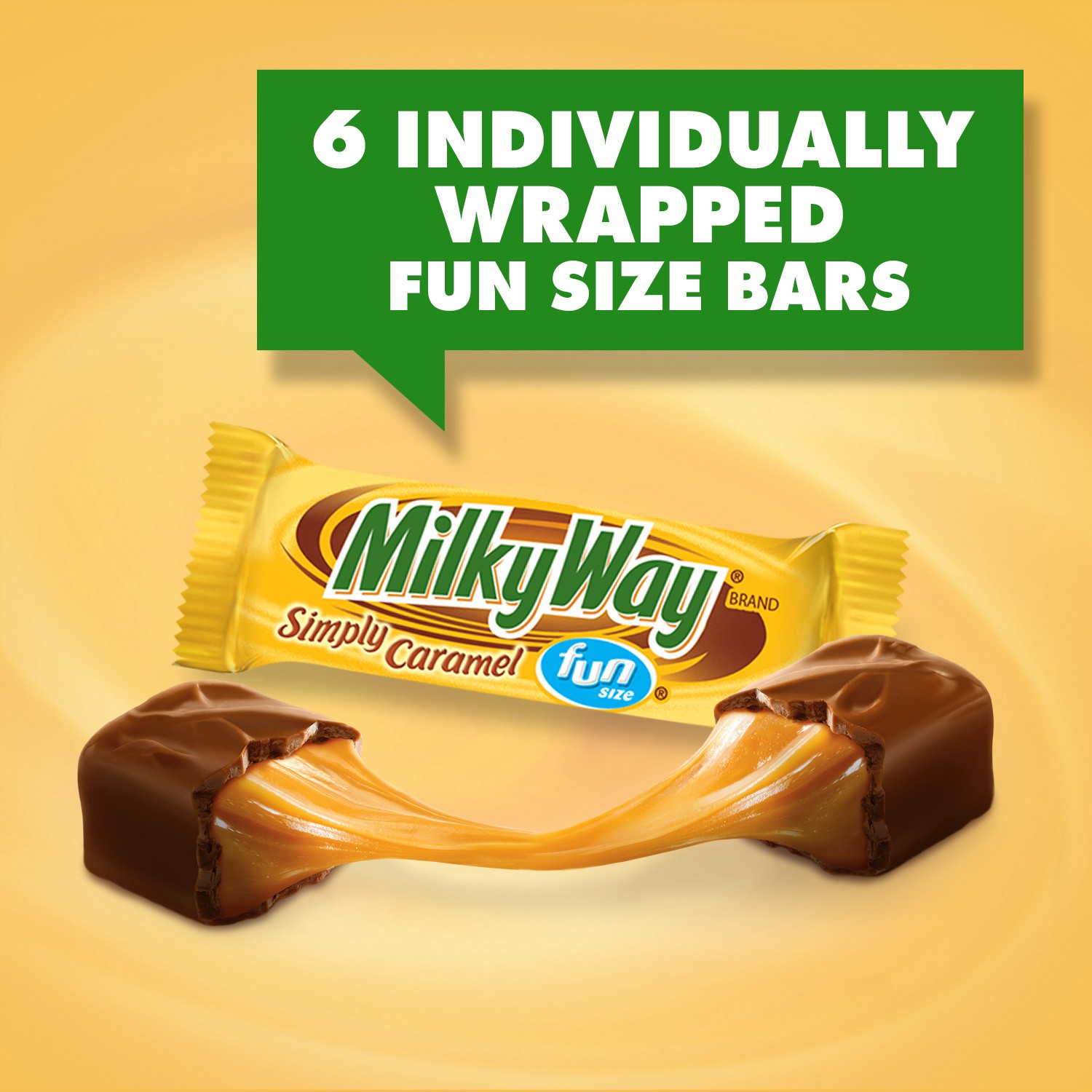 slide 3 of 8, Milky Way MILKY WAY Simply Caramel Milk Chocolate Candy Bars Bulk Pack, 4.42 oz, (Pack of 6), 4.42 oz