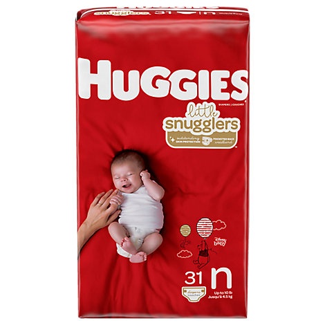 slide 1 of 1, Huggies Little Snugglers Diapers Newborn Jumbo Pack, 31 ct