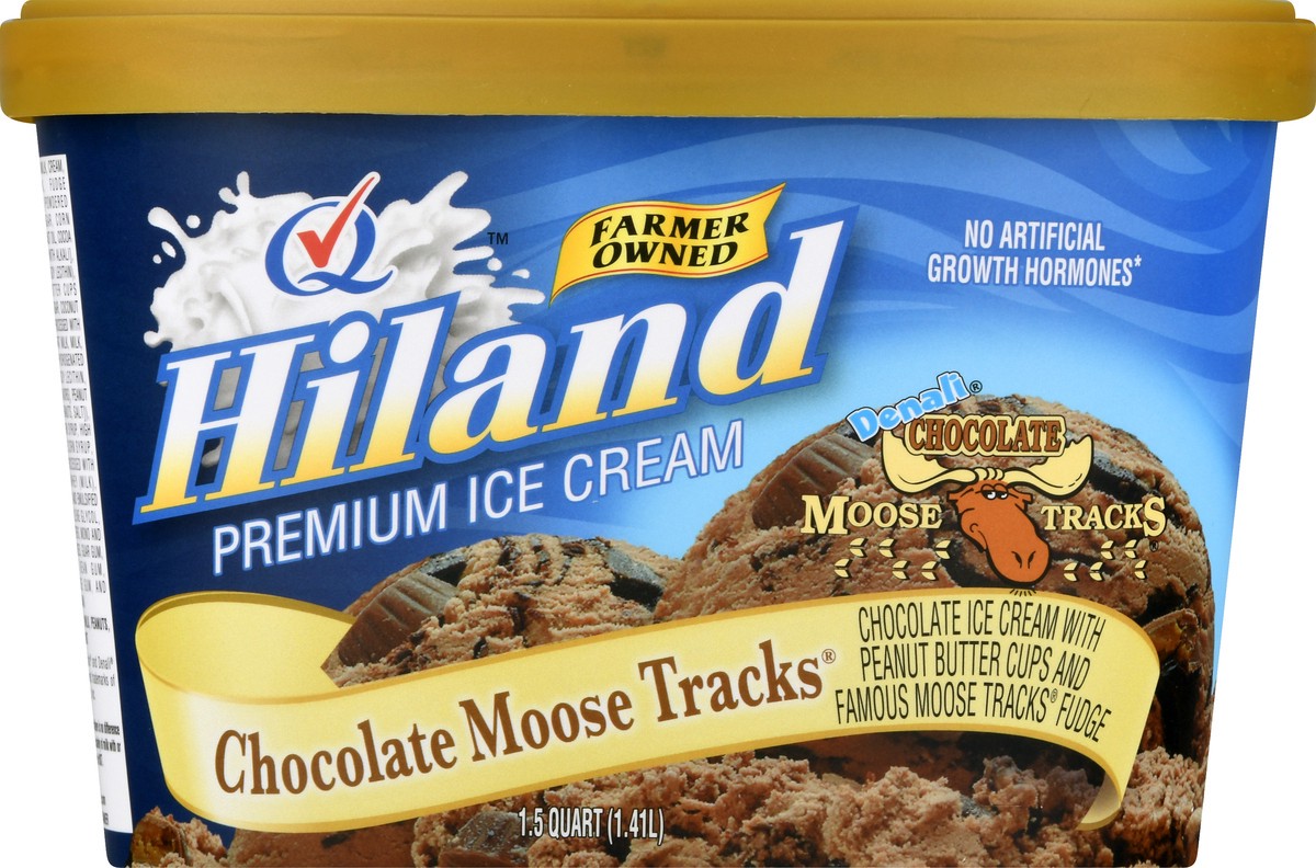 slide 1 of 13, Hiland Dairy Premium Chocolate Moose Tracks Ice Cream 1.5 qt, 1.5 qt