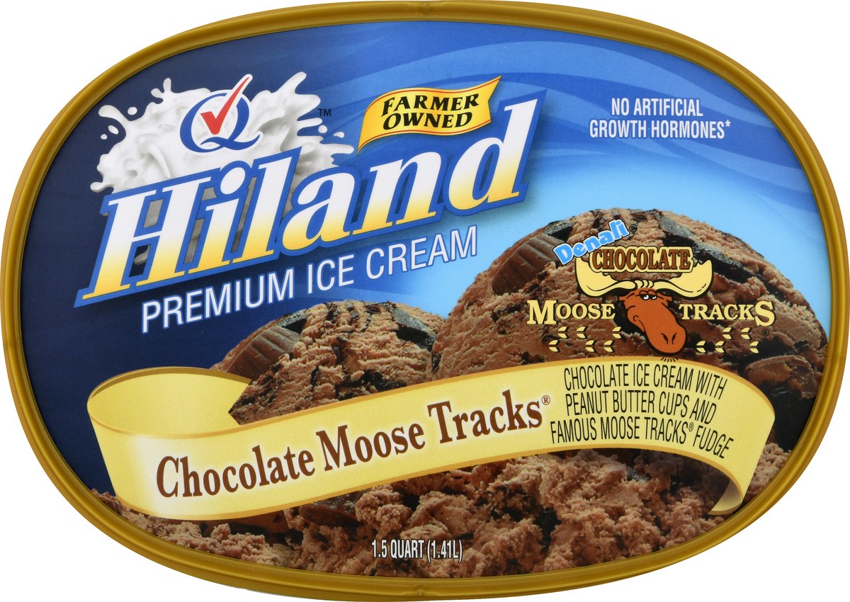 slide 12 of 13, Hiland Dairy Premium Chocolate Moose Tracks Ice Cream 1.5 qt, 1.5 qt