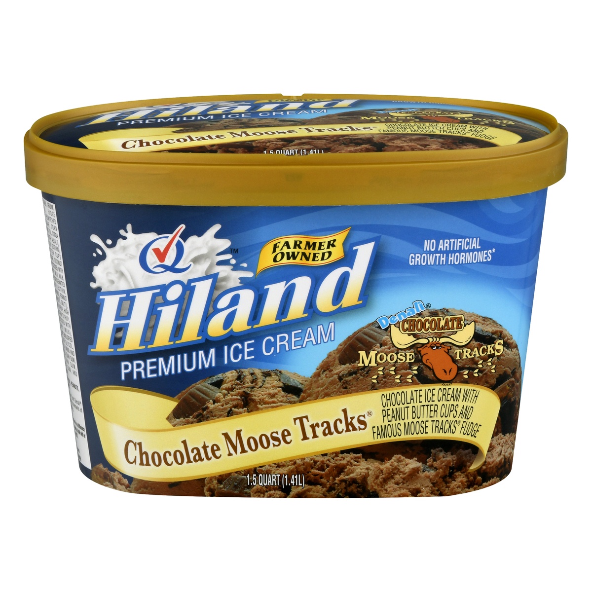 slide 1 of 10, Hiland Dairy Ice Cream Chocolate Moose Tracks, 48 oz