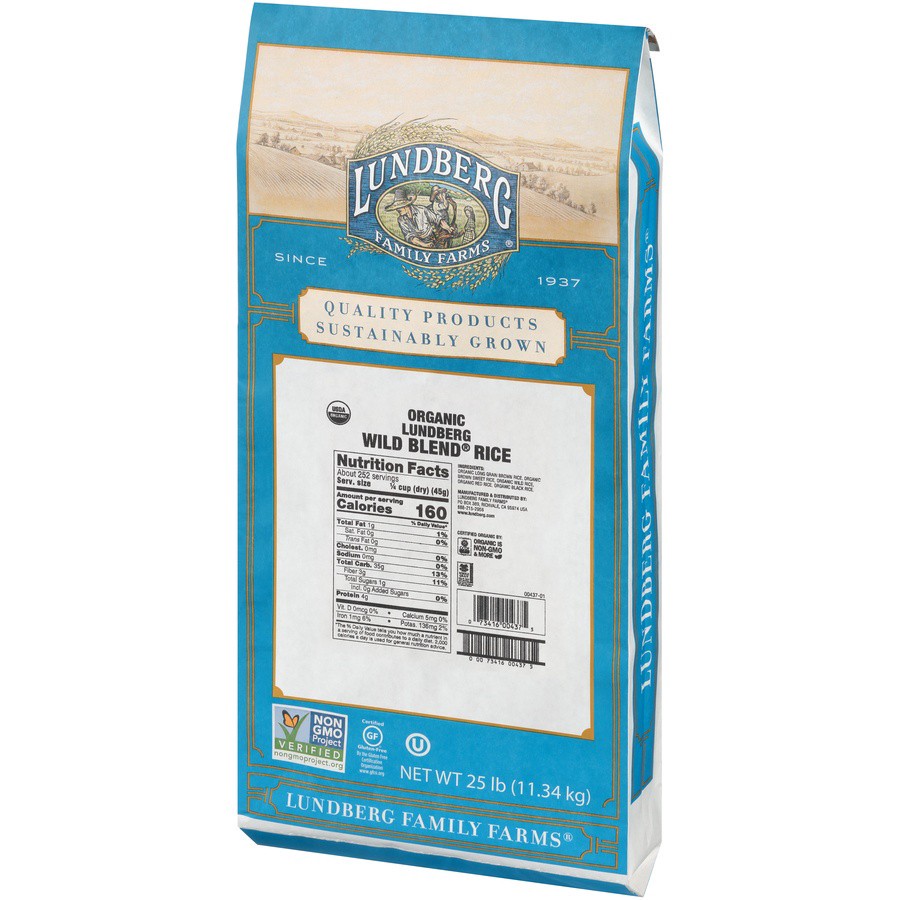 slide 3 of 8, Lundberg Organic Wild Blend Brown Rice, 25 lb