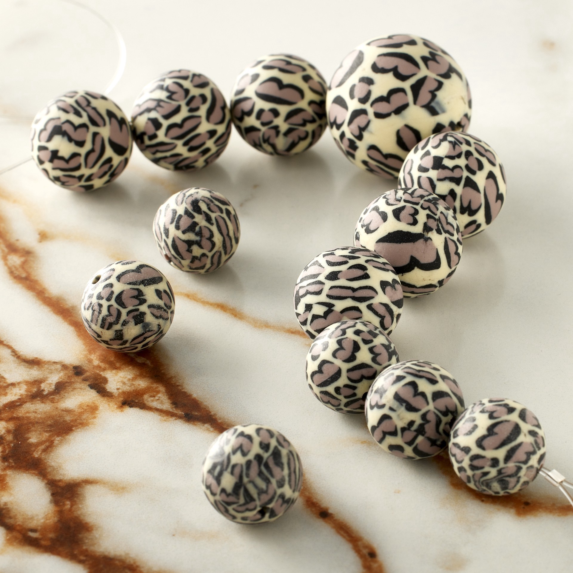 slide 2 of 3, Leopard Clay Round Beads By Bead Landing, 12mm-22mm